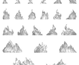 3D Printed Set Large Fire Flames – 3D tlačené malé plamene (22 ks)