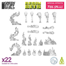 3D Printed Set Fire Spells – 3D tlačené ohňové efekty (22 ks)
