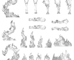 3D Printed Set Fire Spells – 3D tlačené ohňové efekty (22 ks)