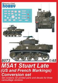1:48 M5A1 Stuart Late (US Army) Conversion Set for Tamiya Kit