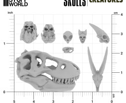3D Printed Set Battlefield Creature Skulls – 3D tlačené lebky monštier (300 ks)