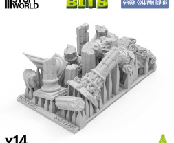 3D Printed Set Greek Column Ruins – 3D tlačené zrúcaniny antických stĺpov (14 ks)