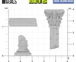 3D Printed Set Greek Column Ruins – 3D tlačené zrúcaniny antických stĺpov (14 ks)