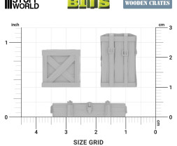 3D Printed Set Wooden Food Crates – 3D tlačené drevené prepravné debny (14 ks)