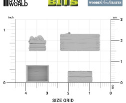 3D Printed Set Wooden Food Crates – 3D tlačené drevené prepravky s potravinami (12 ks)