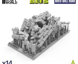 3D Printed Set Stone Wall Ruins – 3D tlačené zrúcaniny kamenných múrov (14 ks)