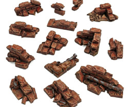 3D Printed Set Stone Wall Ruins – 3D tlačené zrúcaniny kamenných múrov (14 ks)