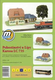 1:100 Pohostinstvo pri Lipe a diaľkový autobus Karosa LC 735 (vystrihovačka)