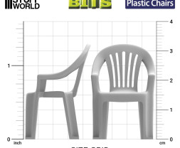 Plastic Chairs 1:35 3D printed set - 4x 3D tištěné plastové židle
