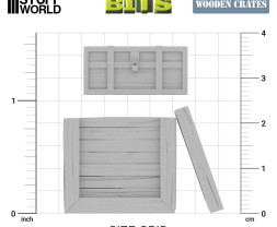 Wooden Crates 1:35 3D printed set - 8x 3D tištěné dřevěné bedny