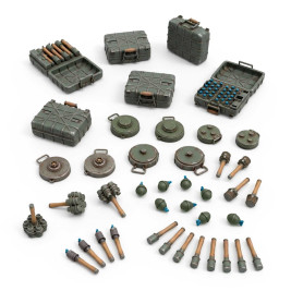 WWII German Grenades 1:35 3D printed set - 43x 1:35 - 3D tištěné