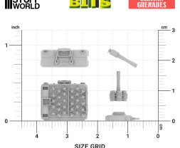 WWII German Grenades 1:35 3D printed set - 43x 1:35 - 3D tištěné