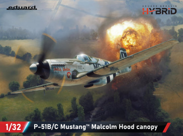 1:32 North American P-51B Mustang Malcolm Hood canopy (Hybrid edition)