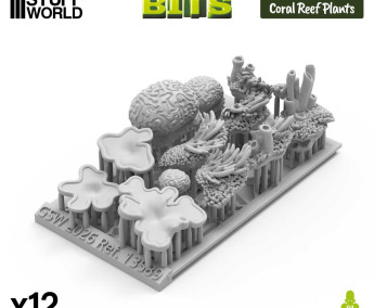Coral Reef Plants 1:48-1:35 3D printed set - 12x 3D tištěný korál