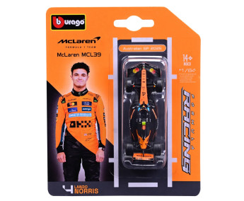 Bburago – FORMULA RACING McLaren Team MCL39.2025, 4 Lando Norris, 1:64