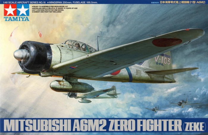 Náhľad produktu - 1:48 Mitsubishi A6M2 Zero Fighter (Zeke)
